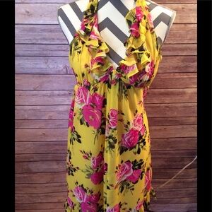 Betsy Johnson yellow floral dress